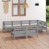 7-delige Loungeset massief grenenhout grijs - thumbnail
