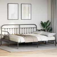 Bedframe voor een daybed met hoofdeinde Zwart 90 x 190 cm Staal - thumbnail