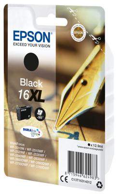 Epson Inktcartridge 16XL Origineel Zwart C13T16314012 Epson Inktcartridge 16XL Origineel Zwart C13T16314012