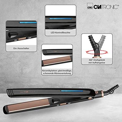 Clatronic HC3660 Stijltang Zwart, Koper