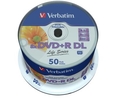 Verbatim 97693 DVD+R DL disc 8.5 GB 50 stuk(s) Spindel Bedrukbaar Verbatim 97693 DVD+R DL disc 8.5 GB 50 stuk(s) Spindel Bedrukbaar