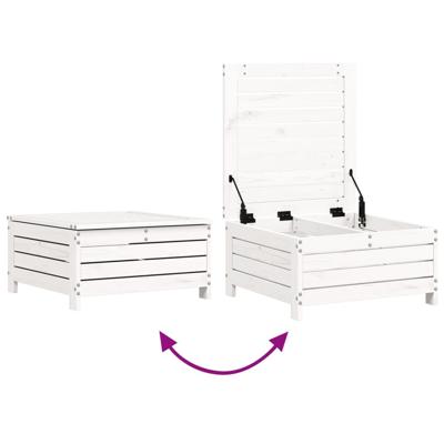 6-delige Loungeset massief grenenhout wit - thumbnail