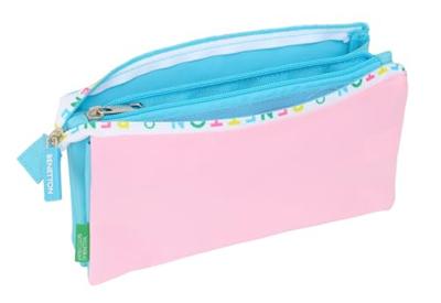 Pennenetui met 3 vakken Benetton Unique Roze Turkoois 22 x 12 x 3 cm Pennenetui met 3 vakken Benetton Unique Roze Turkoois 22 x 12 x 3 cm