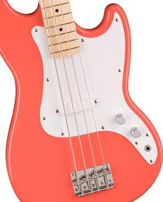 Squier Sonic Bronco Bass MN Tahitian Coral elektrische basgitaar
