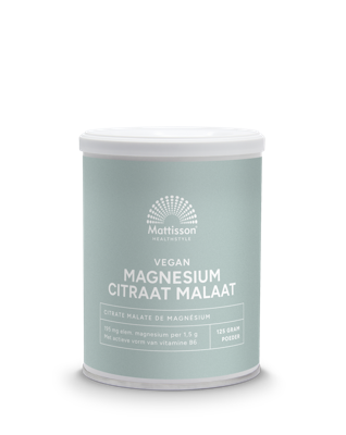 Mattisson Magnesium citraat malaat met actieve vorm vit. b6 125 Gram
