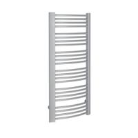 Handdoekradiator Sapho Egeon Gebogen 59.5x123.8 cm Zilver - thumbnail