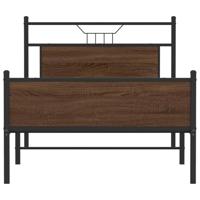Bedframe zonder matras 107x203 cm spaanplaat bruin eikenkleurig - thumbnail