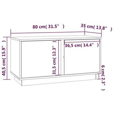 Tv-meubel 80x35x40,5 cm massief grenenhout grijs