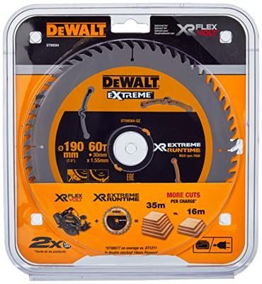 DeWALT Cirkelzaagblad voor Hout | Extreme Runtime | Ø 190mm Asgat 30mm 60T - DT99564-QZ - thumbnail