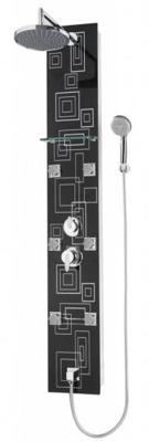 Badstuber Lyon douchekolom zwart glas met massage Badstuber Lyon douchekolom zwart glas met massage