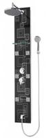 Badstuber Lyon douchekolom zwart glas met massage - thumbnail