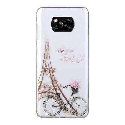 Voor Xiaomi Poco X3 gekleurd tekenpatroon transparante TPU-beschermhoes (Torenfiets)