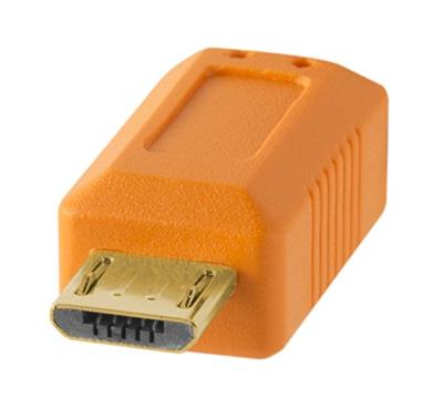 Tethertools TetherPro USB 2.0 to MicroUSB B 5-Pin, 15' (4.6m), High-Visibility Orange