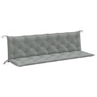 Tuinbankkussens 2 st 200x50x7 cm stof gemleerd lichtgrijs - thumbnail