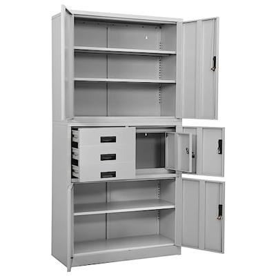 Kantoorkast 90x40x180 cm staal lichtgrijs