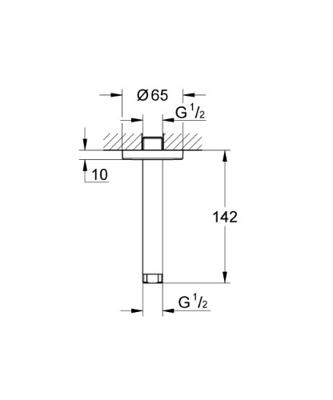 Grohe Rainshower douchearm plafond 150 mm Chroom Grohe Rainshower douchearm plafond 150 mm Chroom
