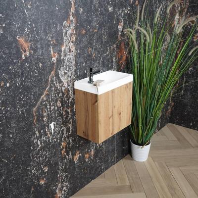 Fonteinmeubel Boss & Wessing Paris Fontein Mat Wit 40 cm Rustiek Eiken Boss & Wessing