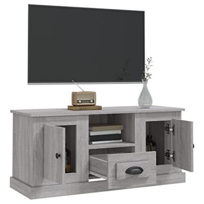 Tv-meubel 100x35,5x45 cm bewerkt hout grijs sonoma eikenkleurig Tv-meubel 100x35,5x45 cm bewerkt hout grijs sonoma eikenkleurig