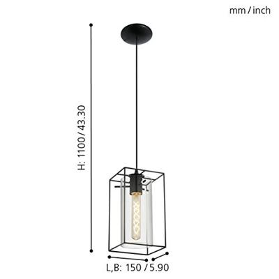 Eglo HanglampLoncino zwart - 49495 - thumbnail