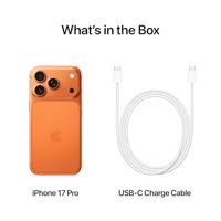 Apple iPhone 17 Pro 1 TB: 6,3‑inch display met ProMotion tot 120 Hz, A19 Pro-chip, baanbrekende batterijduur, Pro Fusion-camerasysteem, Center Stage-camera aan de voorkant; Kosmisch oranje - thumbnail