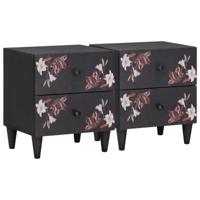 Nachtkastje 2 pcs Bruin 40 x 33,5 x 46 cm Massief Mango Hout - thumbnail