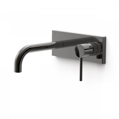 Wastafelmengkraan Inbouw Tres Study Exclusive met Afdekplaat Gebogen Uitloop 18 cm en Hendel Metallic Zwart Wastafelmengkraan Inbouw Tres Study Exclusive met Afdekplaat Gebogen Uitloop 18 cm en Hendel Metallic Zwart