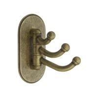 Handdoekhaak Smedbo Xtra Design Drievoudige Haak Draaibaar Verouderd Messing - thumbnail