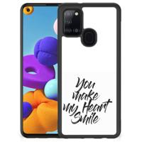 Samsung Galaxy A21s Hoesje met Quotes Heart Smile - thumbnail