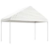 Paviljoen Prieel met dak 4,08x2,23x3,22 m polyetheen wit - thumbnail