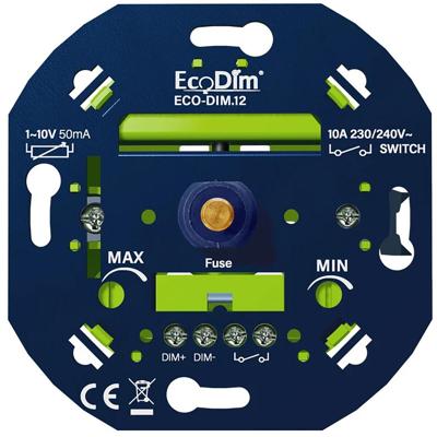 EcoDim LED Dimmer - Inbouw 1-10V - Enkel Knop - 50mA