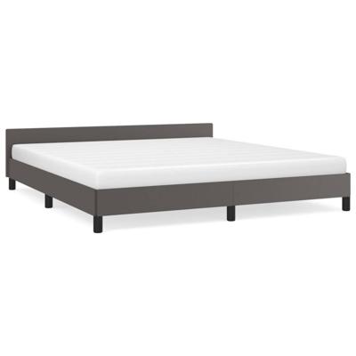 Bedframe met hoofdeinde zonder matras 180x200 cm grijs