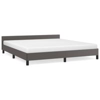 Bedframe met hoofdeinde zonder matras 180x200 cm grijs - thumbnail
