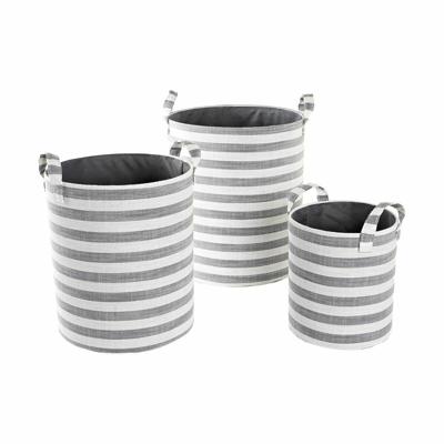 Basket spelset DKD Home Decor Wit Grijs Strepen 35 x 35 x 40 cm 3 Onderdelen (3 Stuks) Basket spelset DKD Home Decor Wit Grijs Strepen 35 x 35 x 40 cm 3 Onderdelen (3 Stuks)