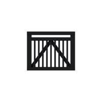 Zwart Houten Tuinpoort Linea 100 x 80 CM - thumbnail