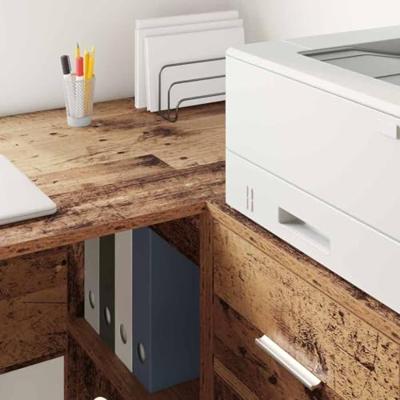 Bureau met plank Oud hout 102 x 50 x 75 cm Bewerkt hout