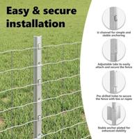 VidaXL Afrasteringspaal 44 pcs zilver 80 cm staal - thumbnail