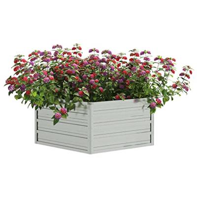 VidaXL Plantenbak verhoogd 129x45 cm gegalvaniseerd staal zilverkleur