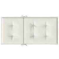 Stoelkussens 2 st lage rug 100x50x4 cm stof gemleerd crme - thumbnail