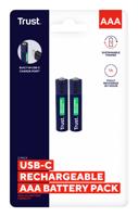 Trust USB-C herlaadbare batterijen AAA, blister van 2 stuks - thumbnail