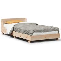 Bedframe met hoofdbord massief grenenhout 100x200 cm - thumbnail