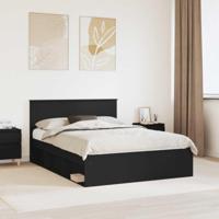 Bedframe met hoofdeinde Zwart 160 x 200 cm Bewerkt hout - thumbnail