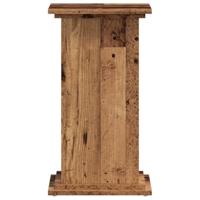 Plantenstandaard 33x33x60 cm bewerkt hout oud houtkleurig - thumbnail