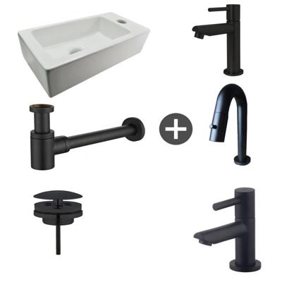 Wiesbaden Fonteinpack Chepri Rechts Keramiek 36x18x9 cm Zwart