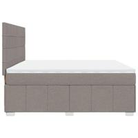 Boxspring met matras stof taupe 200x200 cm - thumbnail