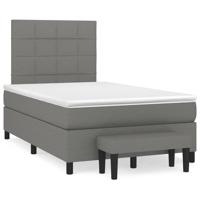 Boxspring met matras stof donkergrijs 120x190 cm - thumbnail