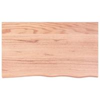 Wastafelblad 100x60x6 behandeld massief hout lichtbruin - thumbnail