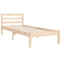 Bedframe met hoofdbord massief hout 100x200 cm - thumbnail