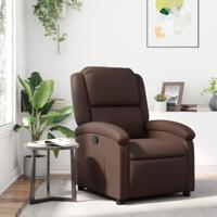 Fauteuil verstelbaar kunstleer bruin - thumbnail