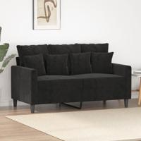 Tweezitsbank 120 cm fluweel zwart - thumbnail