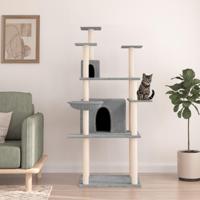 Kattenmeubel met sisal krabpalen 166 cm lichtgrijs - thumbnail